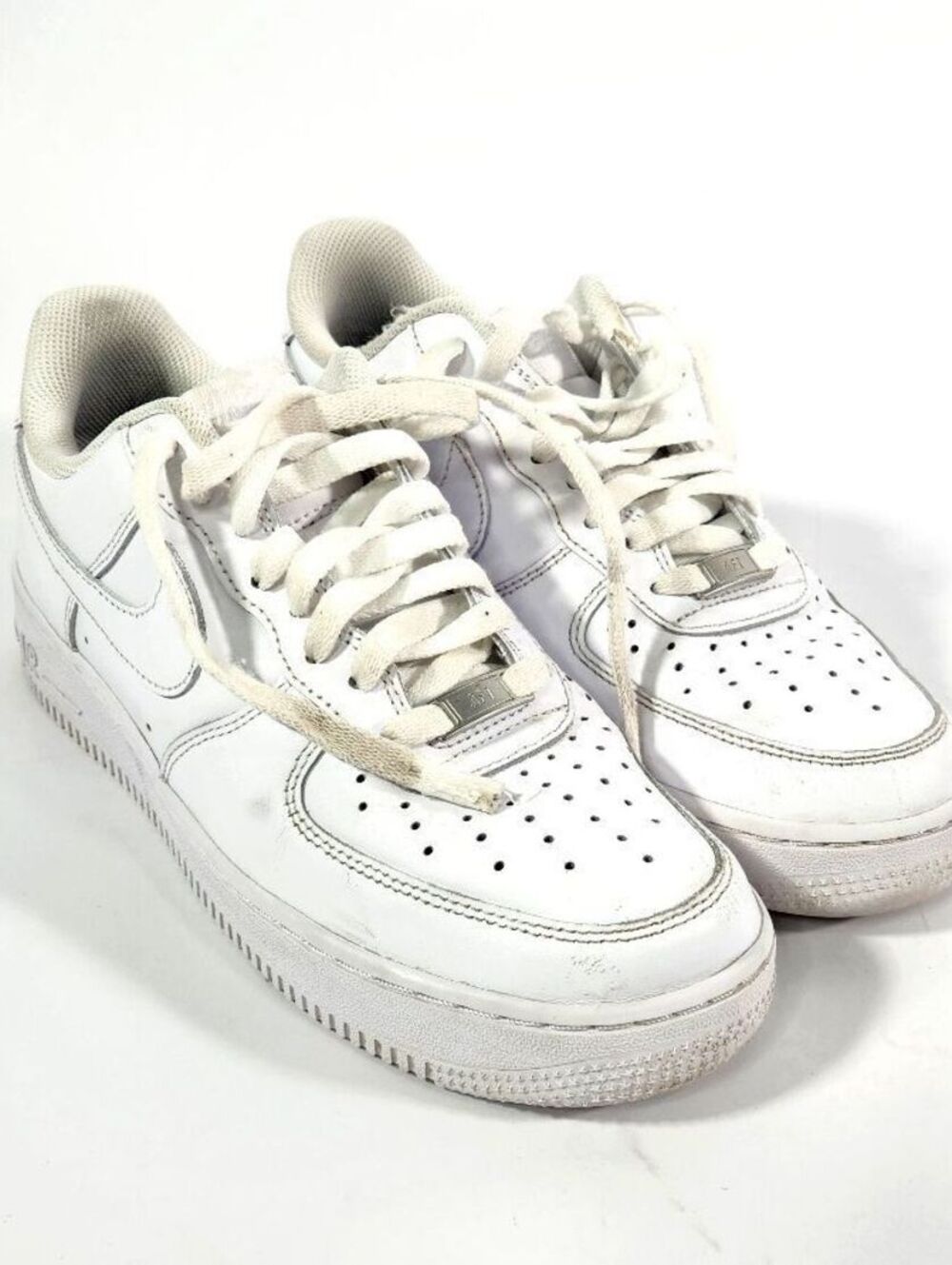 Nike Air Force 1 White Leather Sneakers Size 9